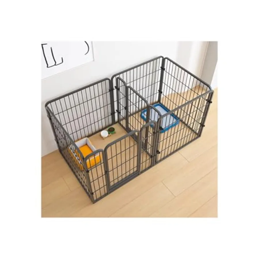 

Складной манеж для домашних животных для щенков, для использования в помещении и на открытом воздухе, сверхмощный черный, 1206060 см, портативный съемный корпус для бега собак с Durab