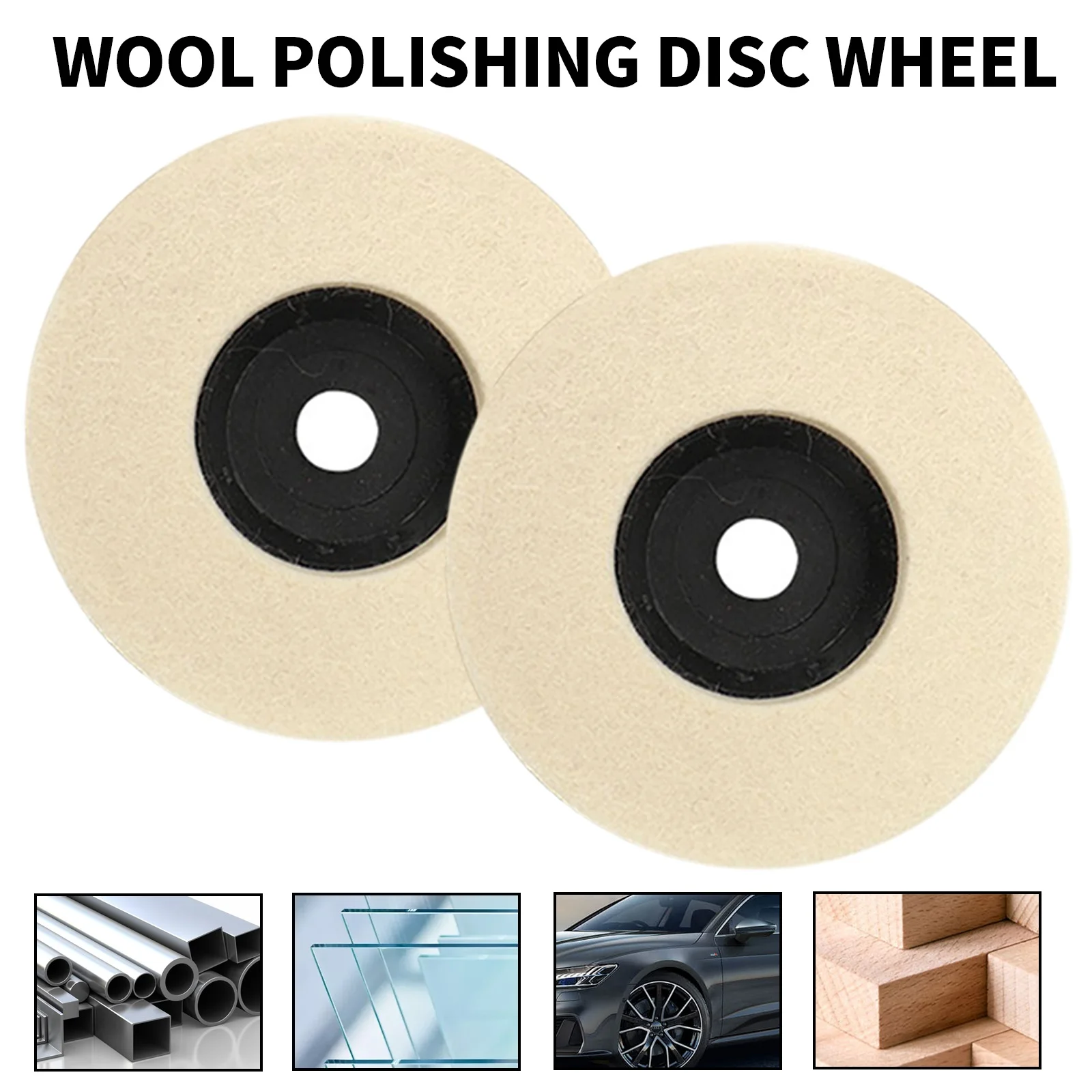 2PC 2/3inch Wool Polishing Wheel Polishing Pads Angle Grinder Wheel Felt Polishing Disc for Metal Marble Glass Ceramic Tools