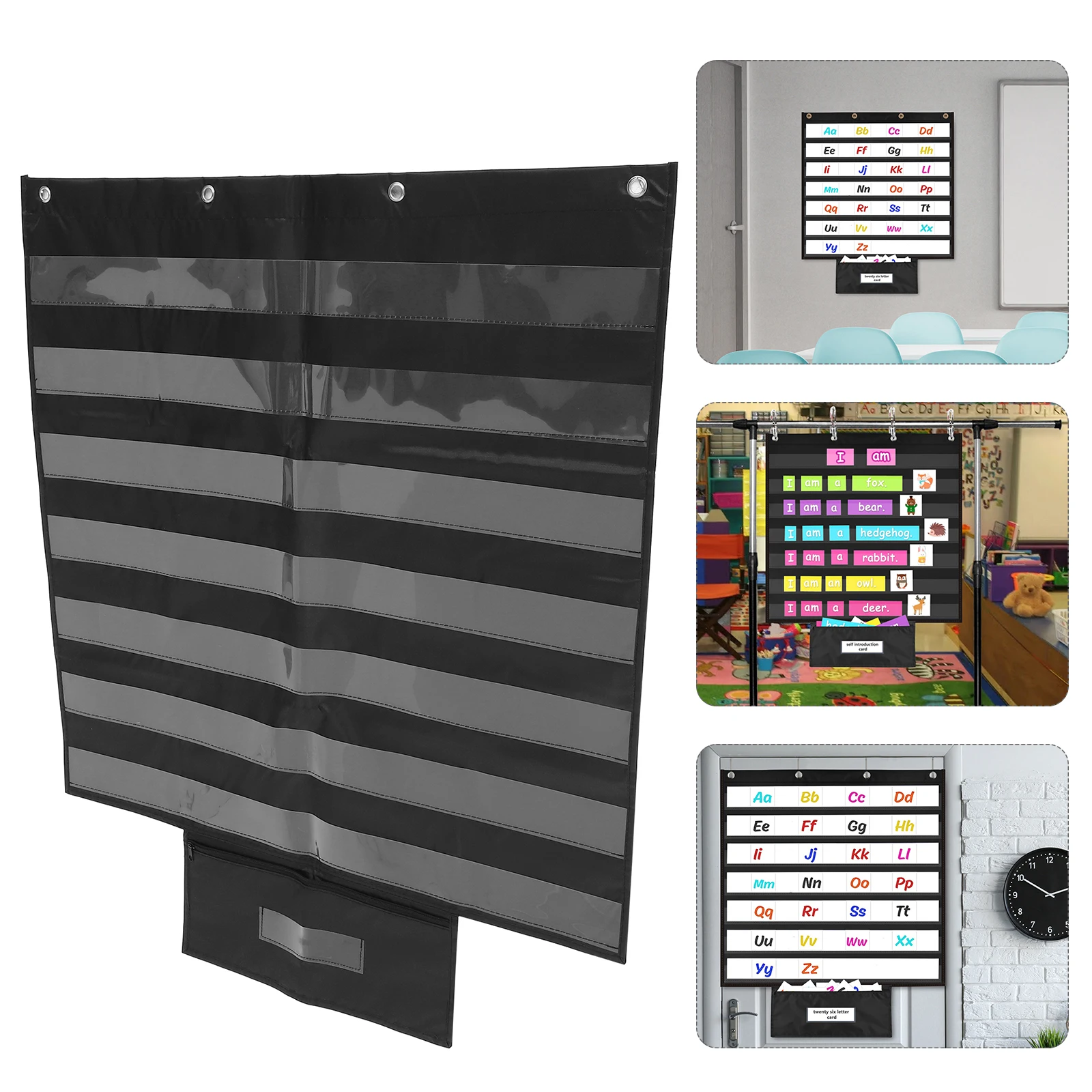 

Word Card Storage Bag Standard Pocket Chart for Classroom Teacher Charts Bar Polyester