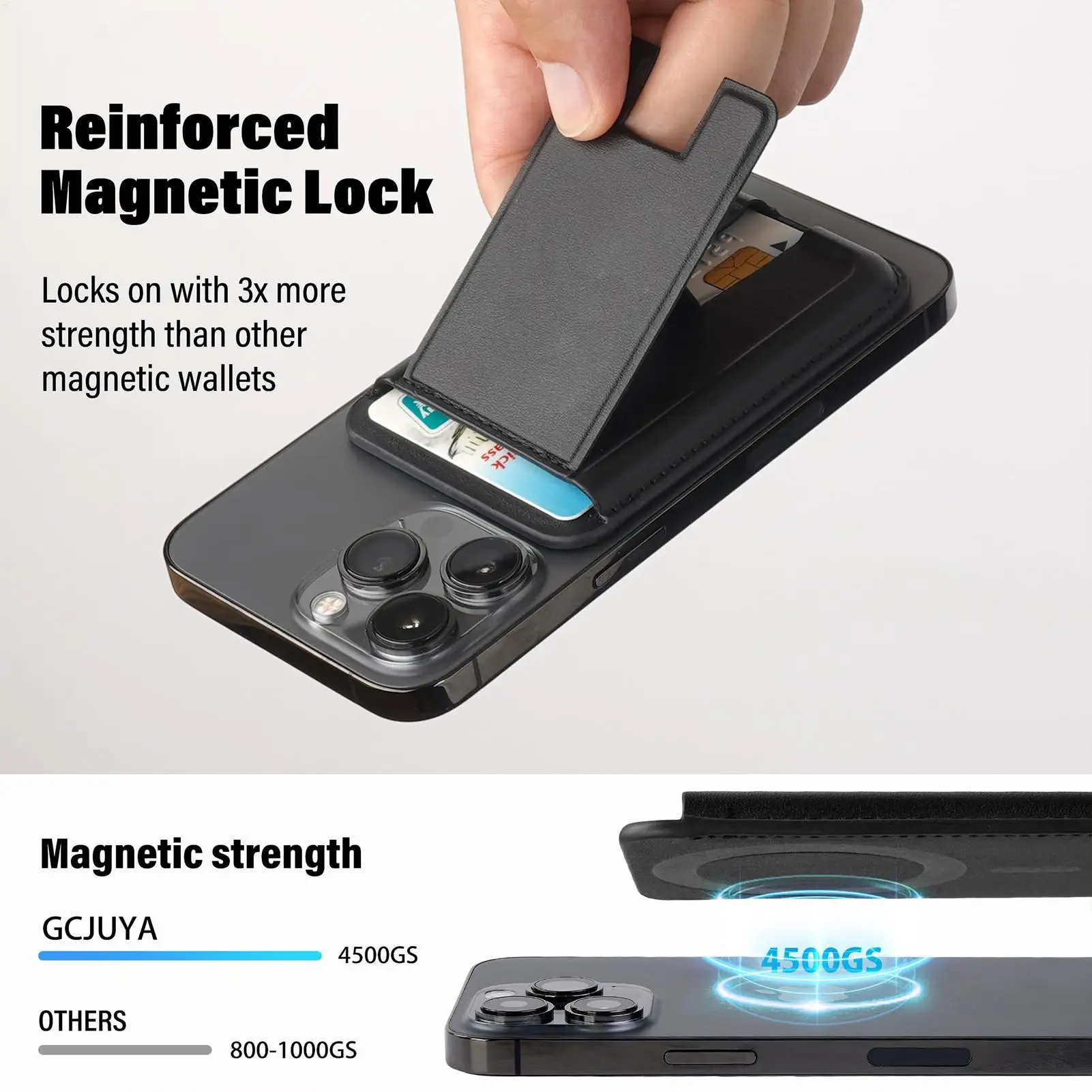 마그네틱 폰 카드 홀더, 휴대폰 케이스 마운트용 자석 카드 홀더, 신용카드/데스크/여행용 휴대용 모바일 액세서리 (남성용)