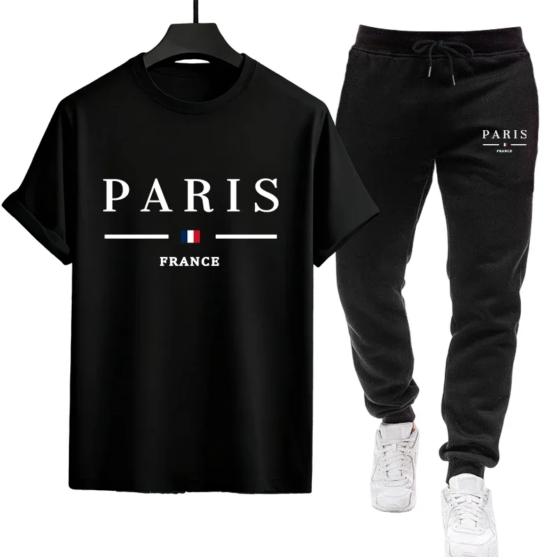 

Мужской летний спортивный костюм для повседневной носки и активного отдыха 2026: хит продаж – комплект для бега (футболка с коротким рукавом и качественные спортивные брюки)