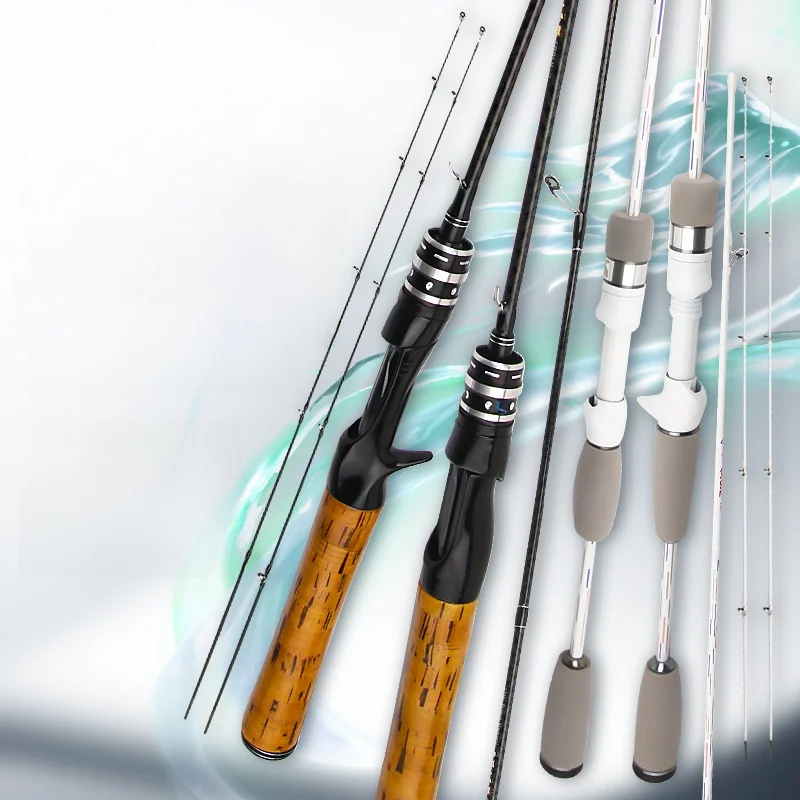 قصبة صيد من ألياف الكربون لصيد سمك القاروص، هيكل صلب وسطح أملس، نغمة U/L، فتحة مرفوعة، خطوط بيضاء #4