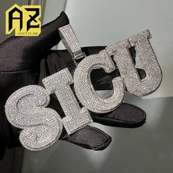 BIG Customized Name Letters Iced Out Pendant Necklaces For Men Women Bling Zircon Necklace Hip Hop Jewelry Free Shipping