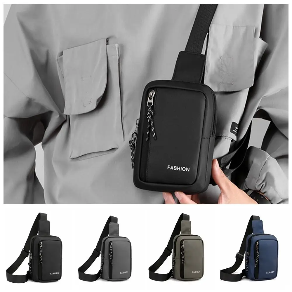 Handbag Crossbody Oxford Chest Bags Diagonal Solid Color Small Backpack Messenger Square Mini Men's Shoulder Bag Phone - view 3
