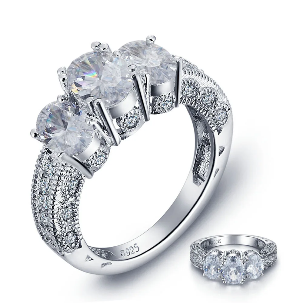 

Специальное элегантное кольцо Eternity Cz из стерлингового серебра 925 пробы с 3 камнями для женщин, обручальное, свадебное