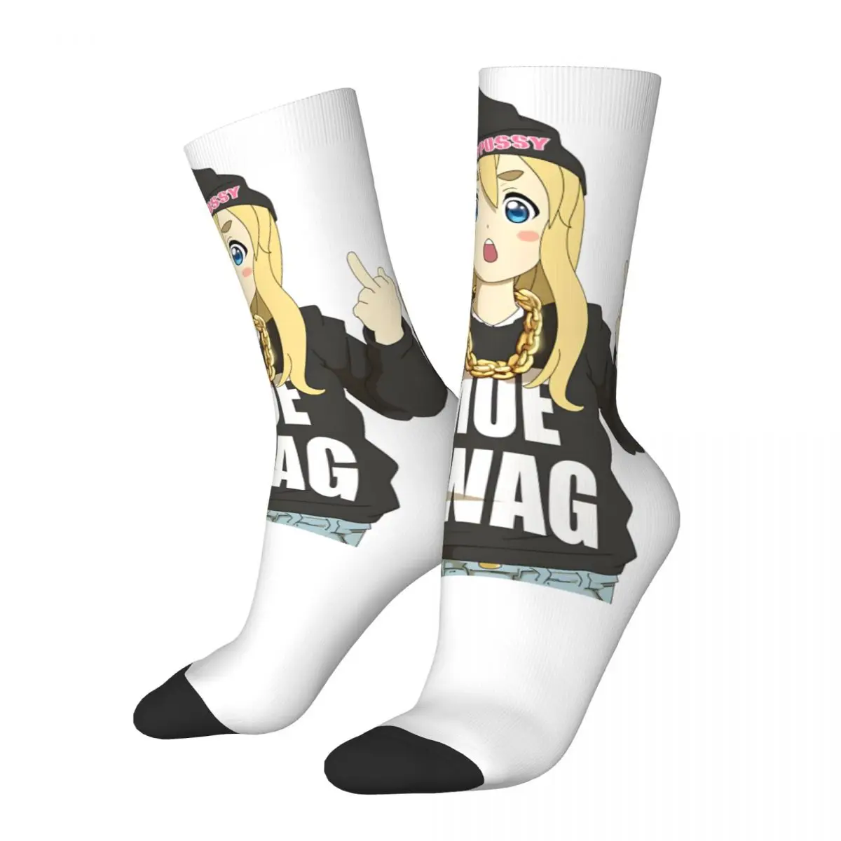 

Crazy compression Mugi Sock for Men Harajuku K-ON Quality Pattern Crew Sock Casual