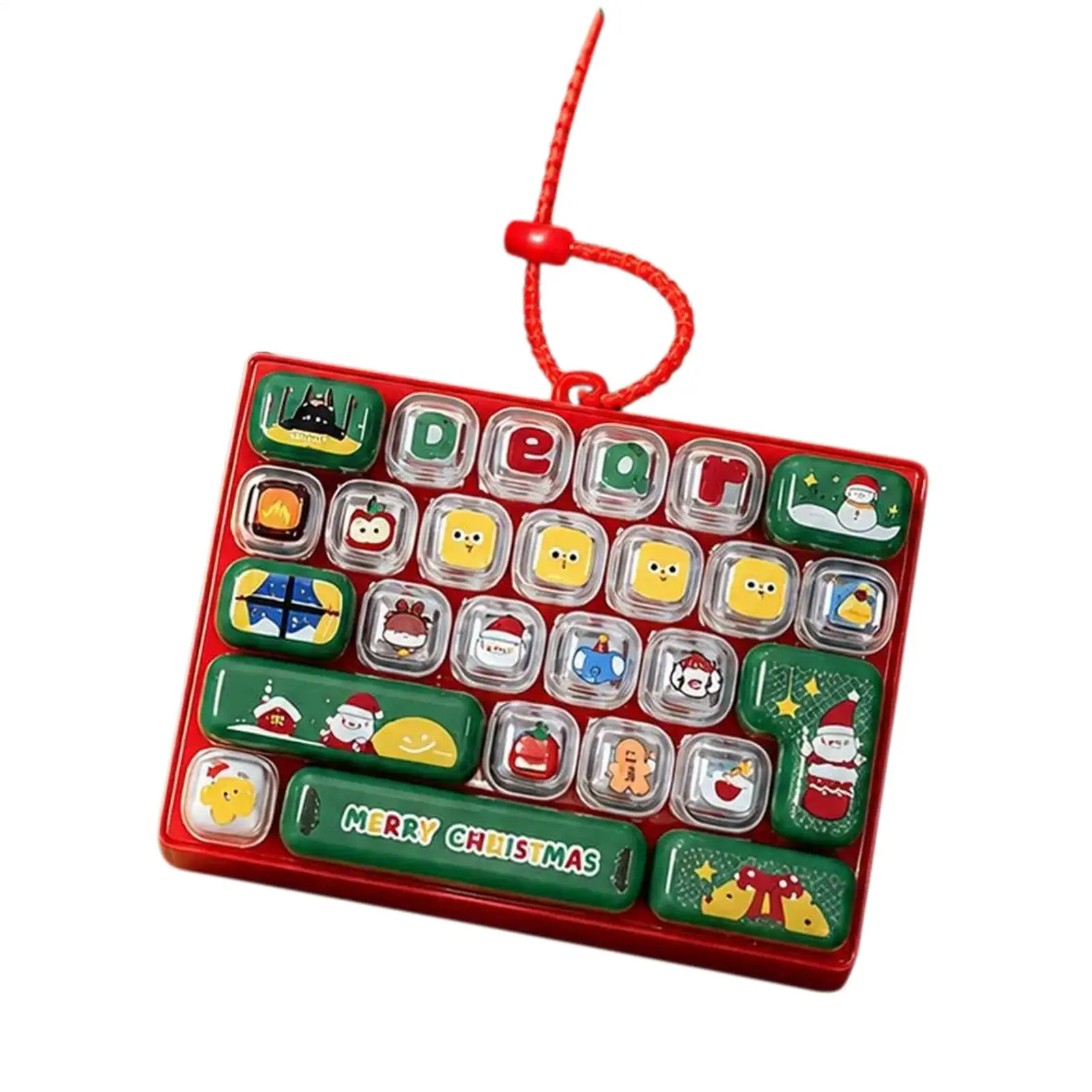 Keyboard Clicker Christmas Anti-Stress Toy Handbag Charm Holiday Purse Pendant For Kids Teens Adults Students Travelers Home