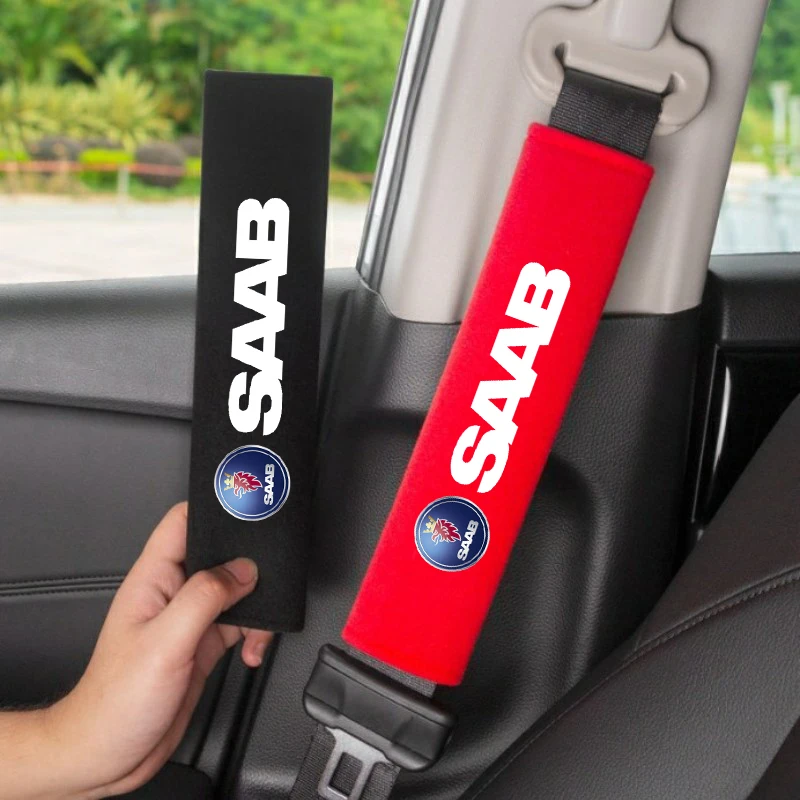 

2pcs Car Seat Belt Cover Shoulder Pads Auto Interior Decoration Accessories Case For SAAB 93 95 9-3 9-5 WF