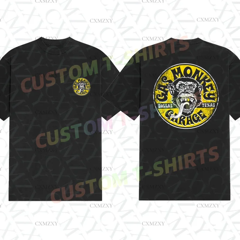 

Men T Shirt Casual Gas Monkeys Garage Hot Rods Circle Logo T-shirt Graphic Summer Sports 100% Cotton Streetwear S-3XL