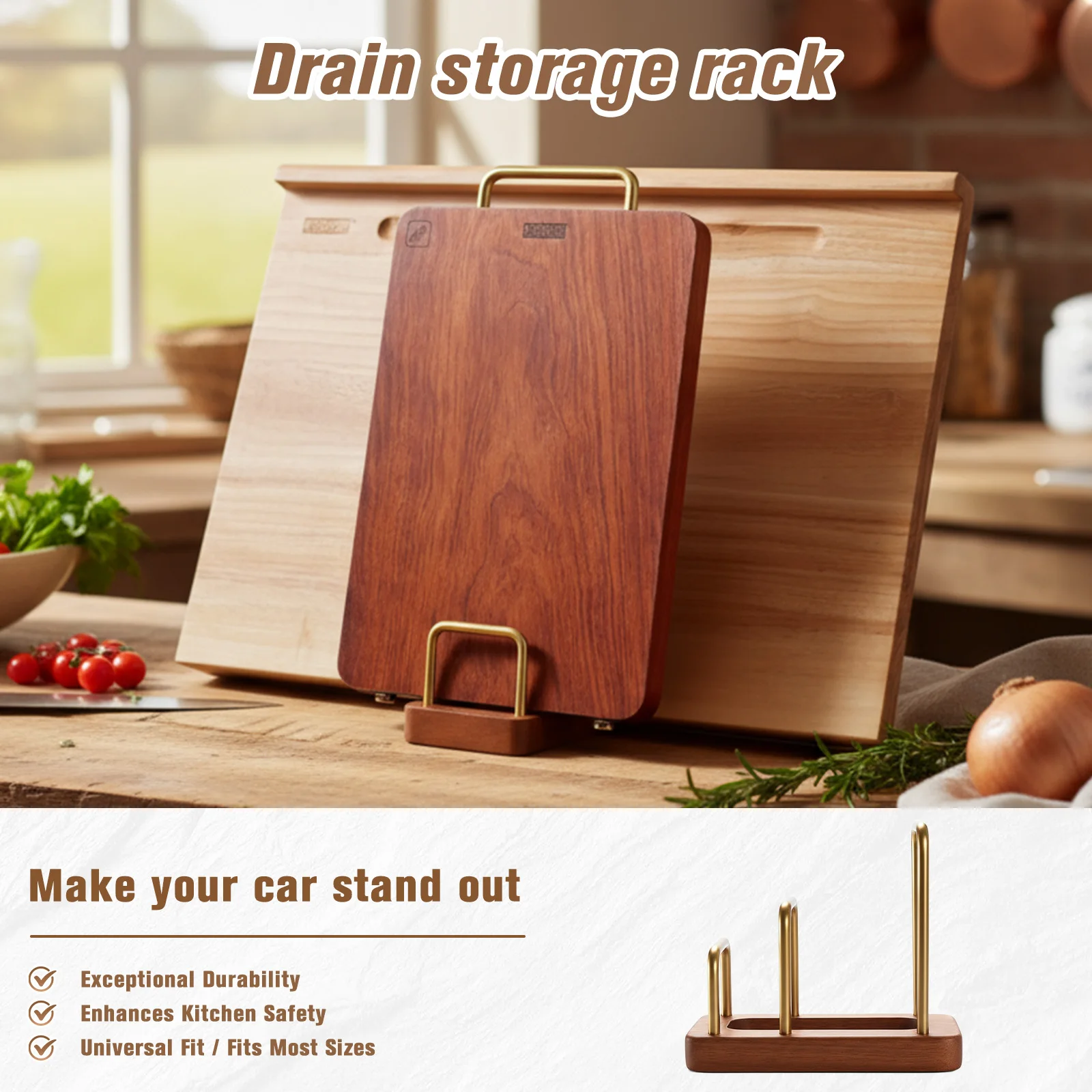 

Многоярусная подставка для тарелок и крышек из массива дерева, износостойкая, с дренажем, для кухонной столешницы