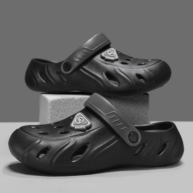 

Мужские сандалии, летняя мужская обувь на толстой подошве для дома и сада, удобные тапочки, нескользящие повседневные пляжные тапочки с мягкой подошвой, размер 45