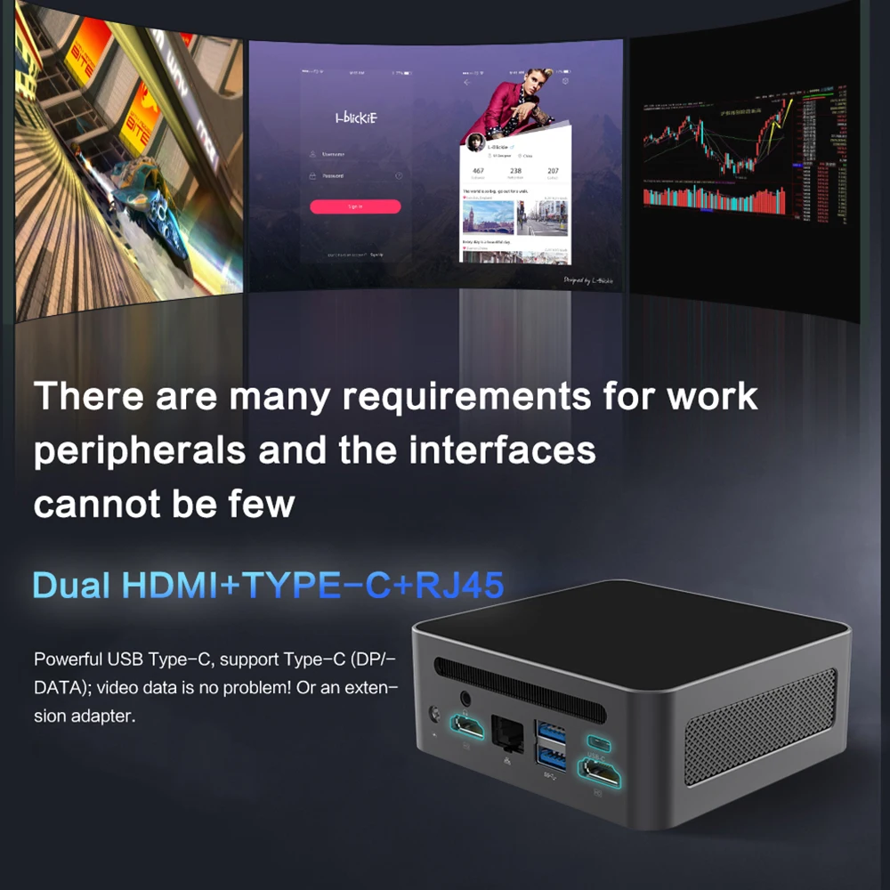 MLLSE M8 Mini PC intel Core i9-12900HK Processor 16GB RAM 1TB SSD WiFi 6 BT5.2 Windows 11 Pro Mini Desktop Computer For Gaming