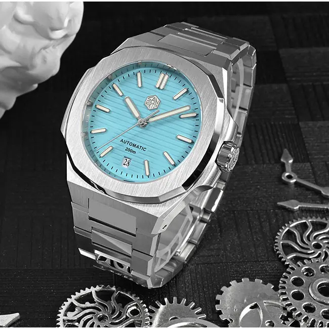 San Martin Mens Luxury Watches Vintage Automatic Watch Mechanical Wristwatch 200M Waterproof BGW9 Luminous Sapphire PT5000 SW200