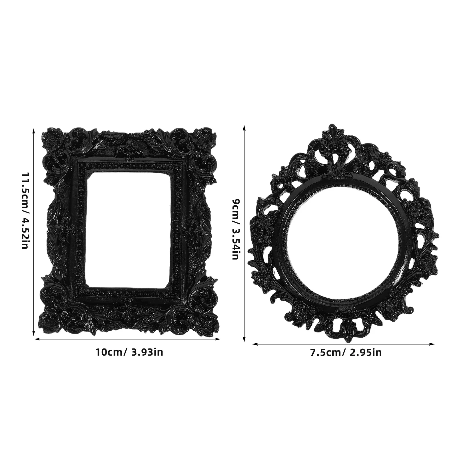 2 قطعة إطارات صور صغيرة عتيقة من الراتنج إطار صور صغير للتصوير الفوتوغرافي خلفية عرض زخرفة إطار صورة صغير #2