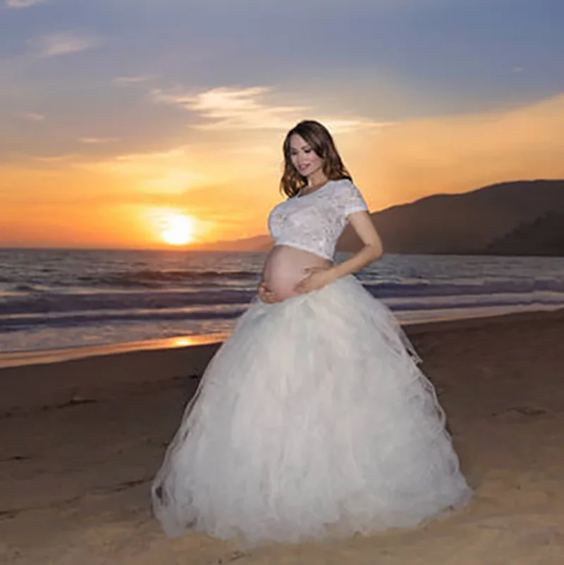 Fashion Handmade Bundle Tulle Tutu Skirts for Pregnant Woman Photography Props Full-Length Long Ballroom Tutu