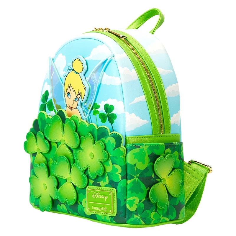 5 Styles Loungefly Women's Teal Tinkerbell Print Glow Clock Mini Backpack view 3