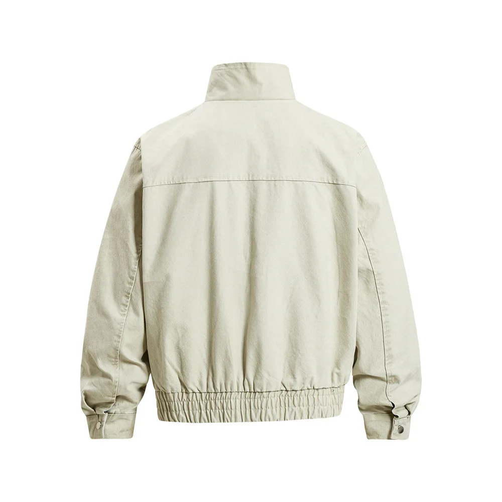 MWJLPWQ Men's Workwear Jacket American Trendy Spring Autumn Three-Dimensional Large Pocket Zipper Design Unique Tops 20237