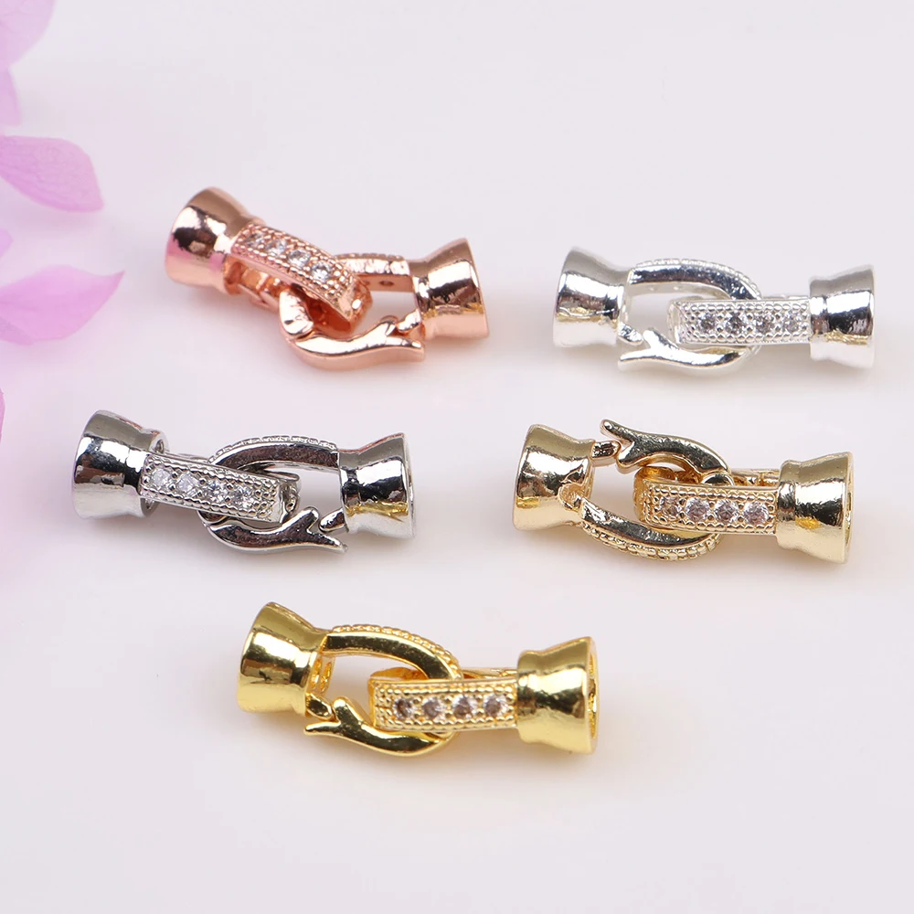 

4Pcs/Lot Brass Fold Over Clasps Crystal Rhinestone Fold Over Extension Clasp Necklace Bracelet Extenders for Jewelry Making