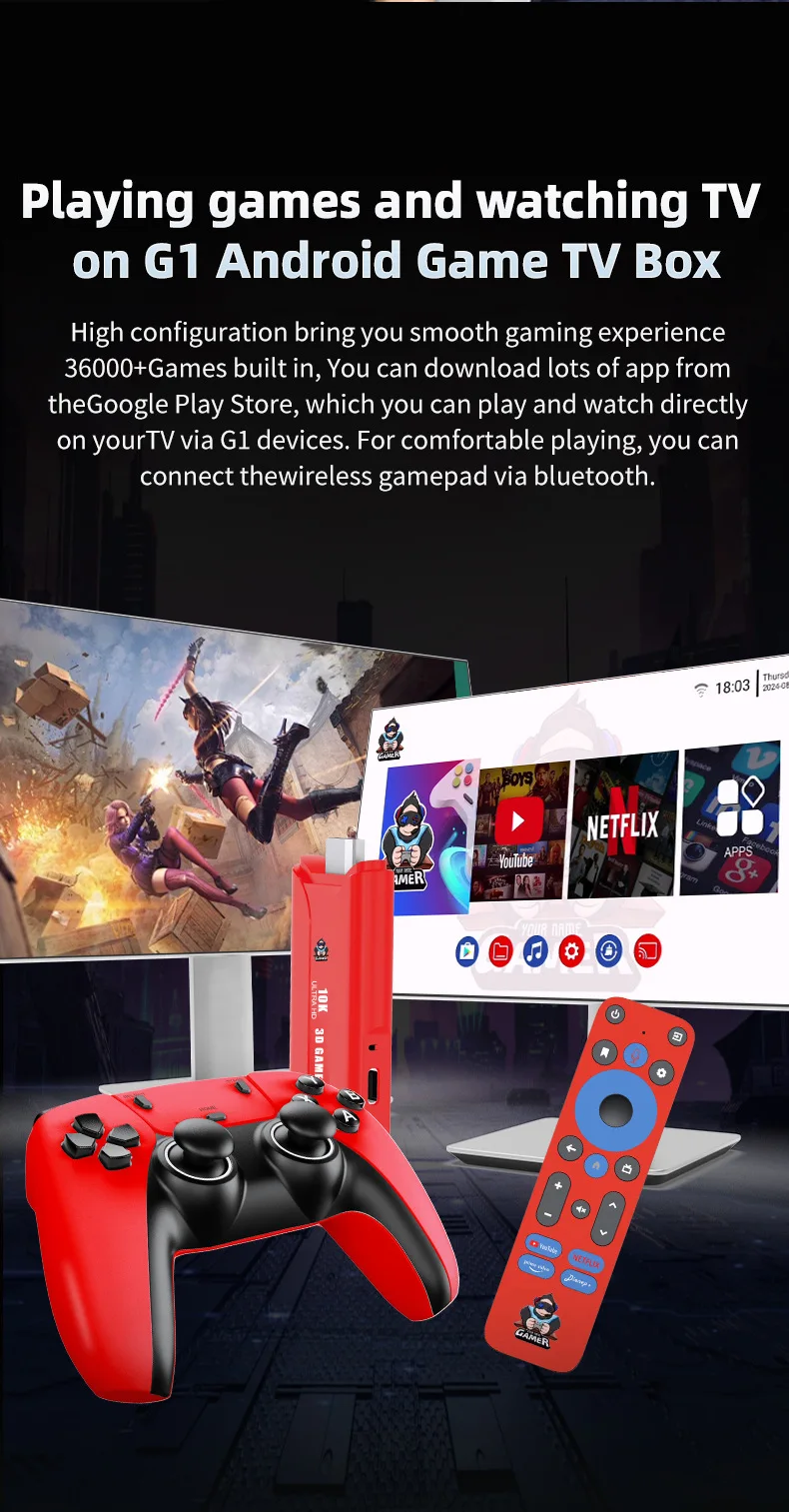 وحدة تحكم ألعاب منزلية لاسلكية G1 بنظام مزدوج أركيد PSP 4K عالية الوضوح مجموعة صندوق ألعاب تلفزيون بروتوكول الإنترنت #5