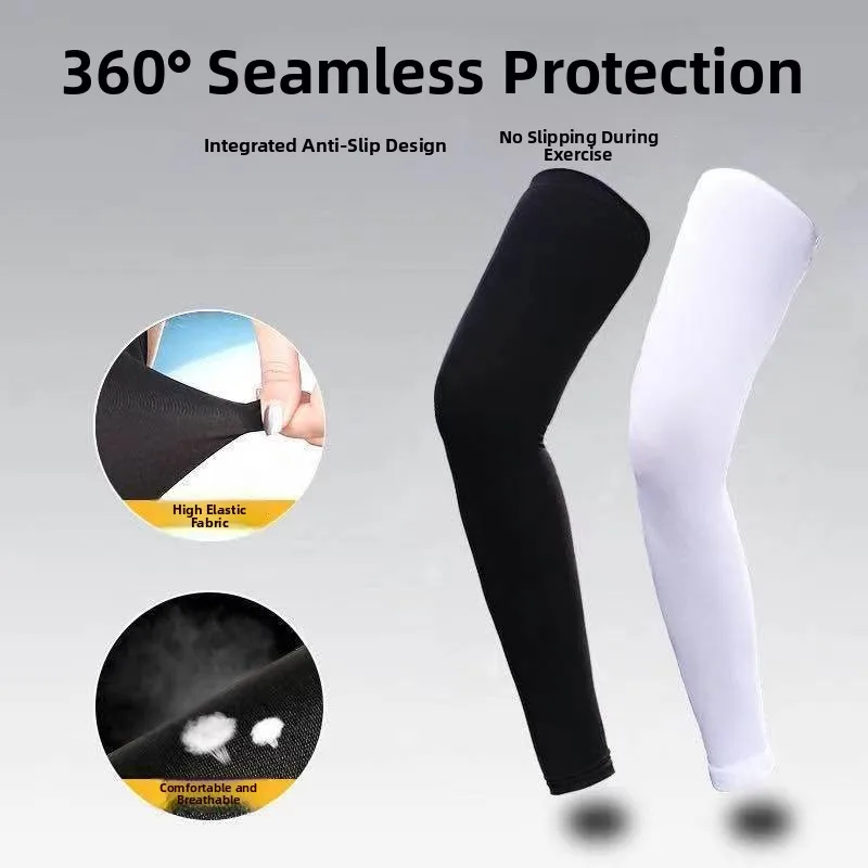 Ice Silk Cycling Leggings Unisex Summer Breathable Sleeve Guards Sports Knee Pads Outdoor Leg Protection Cool Socks Covers