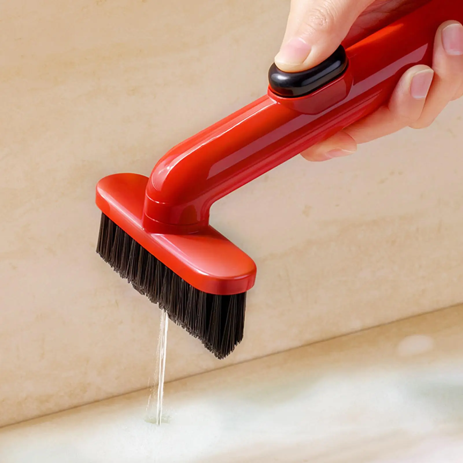 Crevice Cleaning Brush 360 Degree Rotating Scrubber Crevice Cleaner with Detergent Dispenser for Home Kitchen Bathroom Toilet