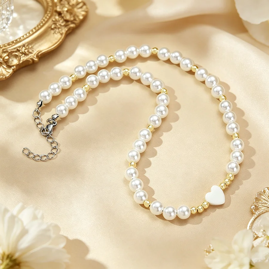 Elegant Imitation Pearl Beaded Necklace Women 3 Styles 18inch Short Collar Jewelry Party Birtyday Female Gift Neck Accessories