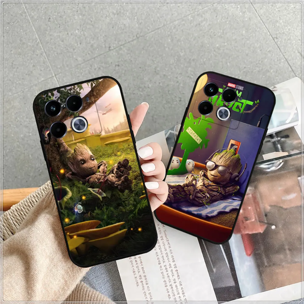 Marvel Cute Baby Yoda Groot Phone Case For Infinix Note 40 30 VIP 12 12G96 11 10 Pro 8 8I 7 Tecno Spark Pop 7 6 5 Lite Air Cover