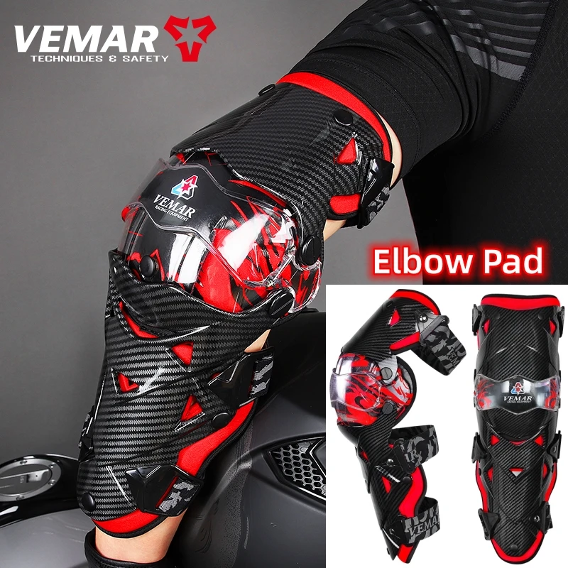 Red Motocross Elbow Pads 2Pcs Set Motorcycle Elbow Guard Moto Protection Protective Armor for Cycling MTB Dirt Bike Safety Gear