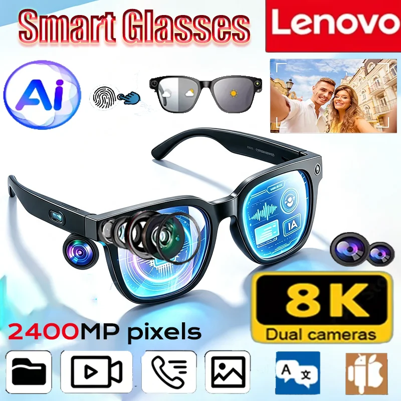 Smart Glasses Lens - Occhiali Intelligenti Lenovo 2400MP 8K per