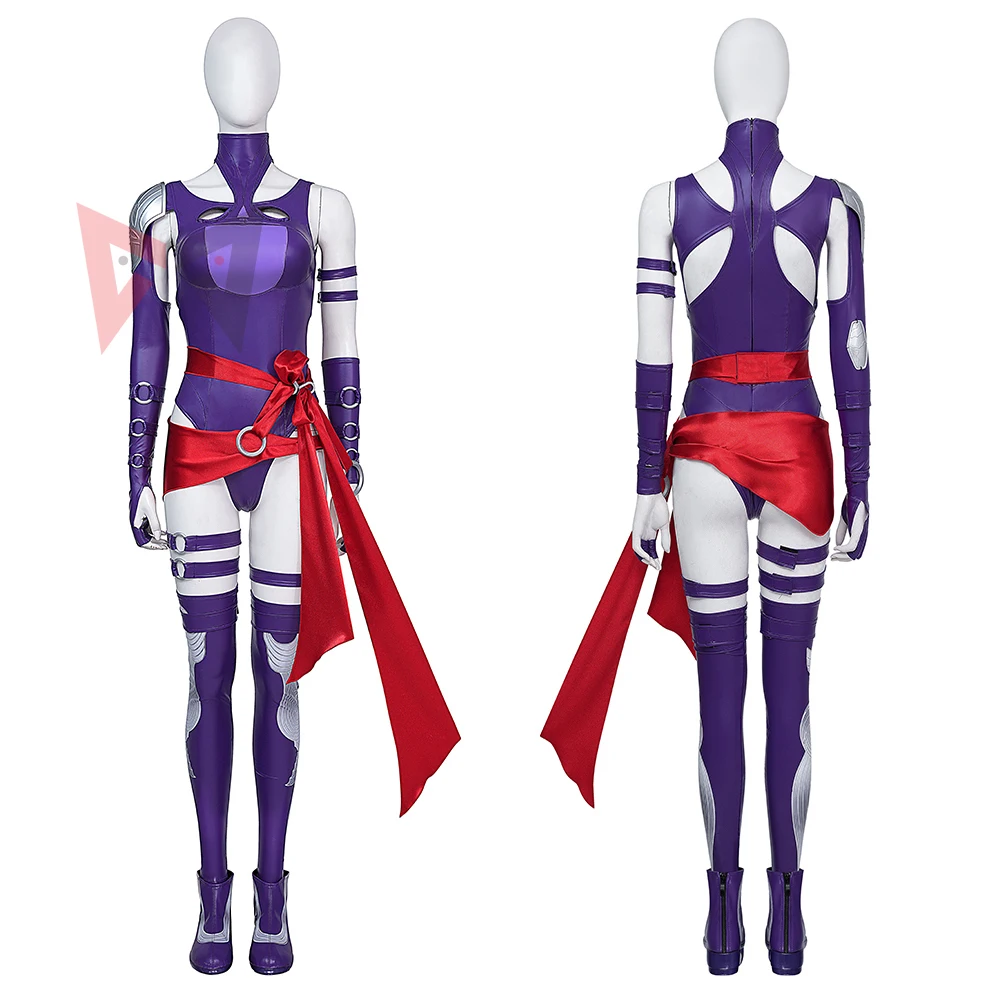 New Psylocke Cosplay Costume Jumpsuit One Piece Stockings Shoes To Choose For Game Party Custom Made