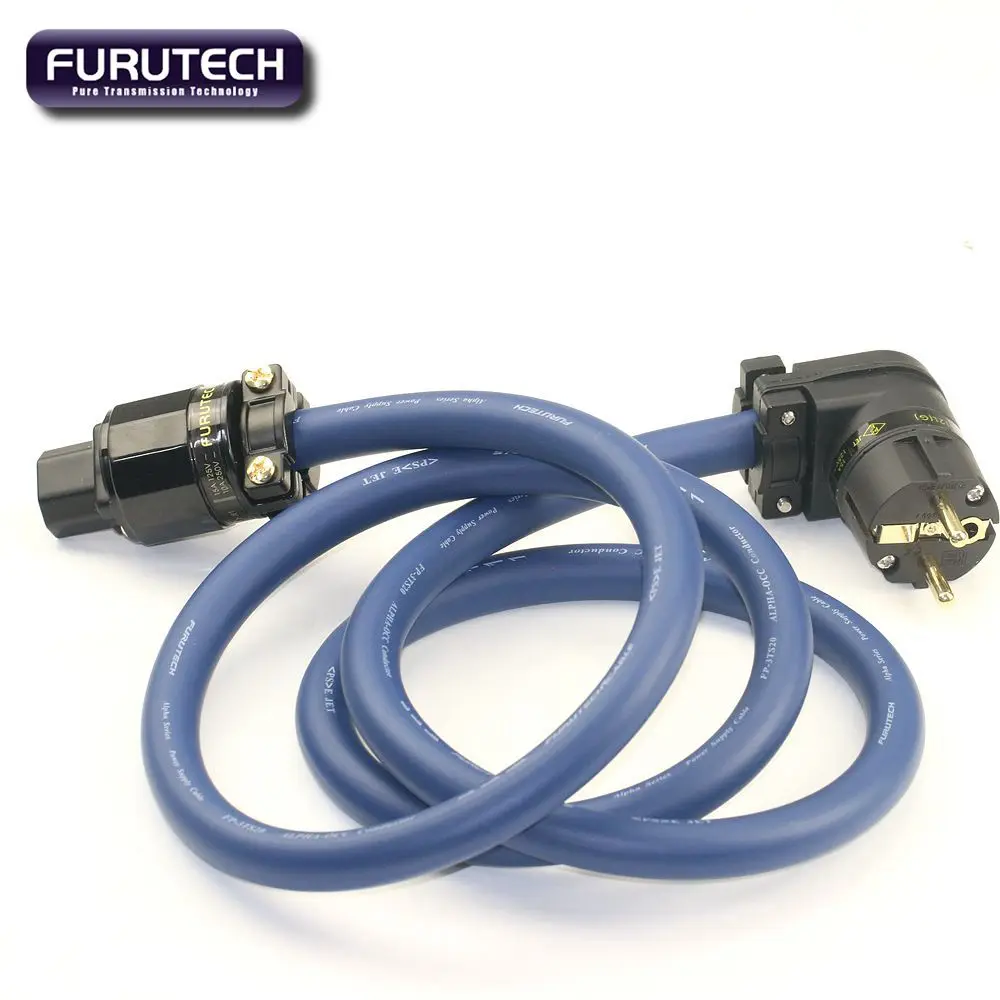 Japan Furutech FP-3TS20 Blue Ribbon OCC HIFI L-type EU Plug Elbow Power Line Gallbladder Amplifier Power Upgrade Line