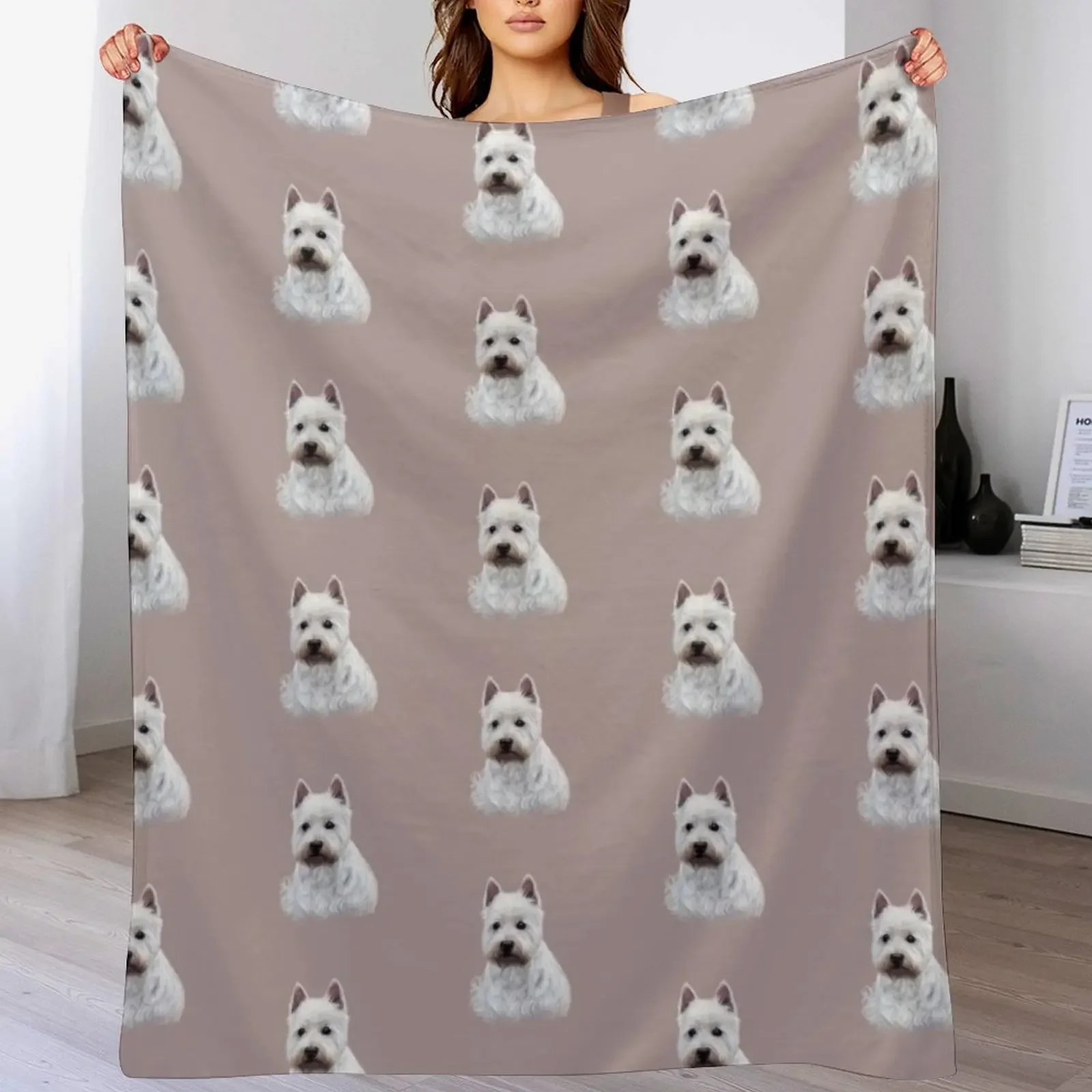 

West Highland White Terrier Art Throw Blanket Luxury Brand Thermals For Travel Beautifuls Soft Plush Plaid Blankets