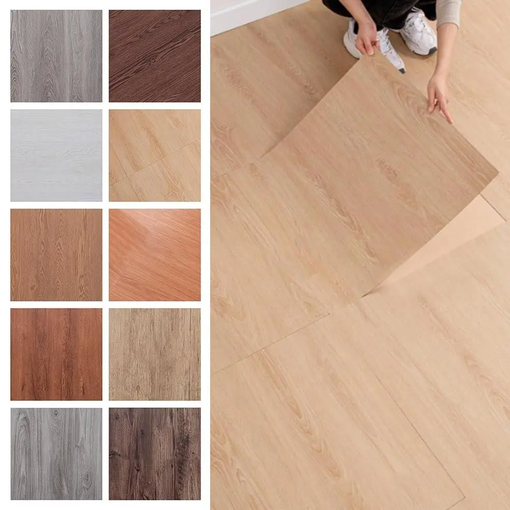 Wear-resistant Self-adhesive Wood Grain Floor Sticker Waterproof Non-Slip Floor Wallpaper PVC Thickened Floor Decals