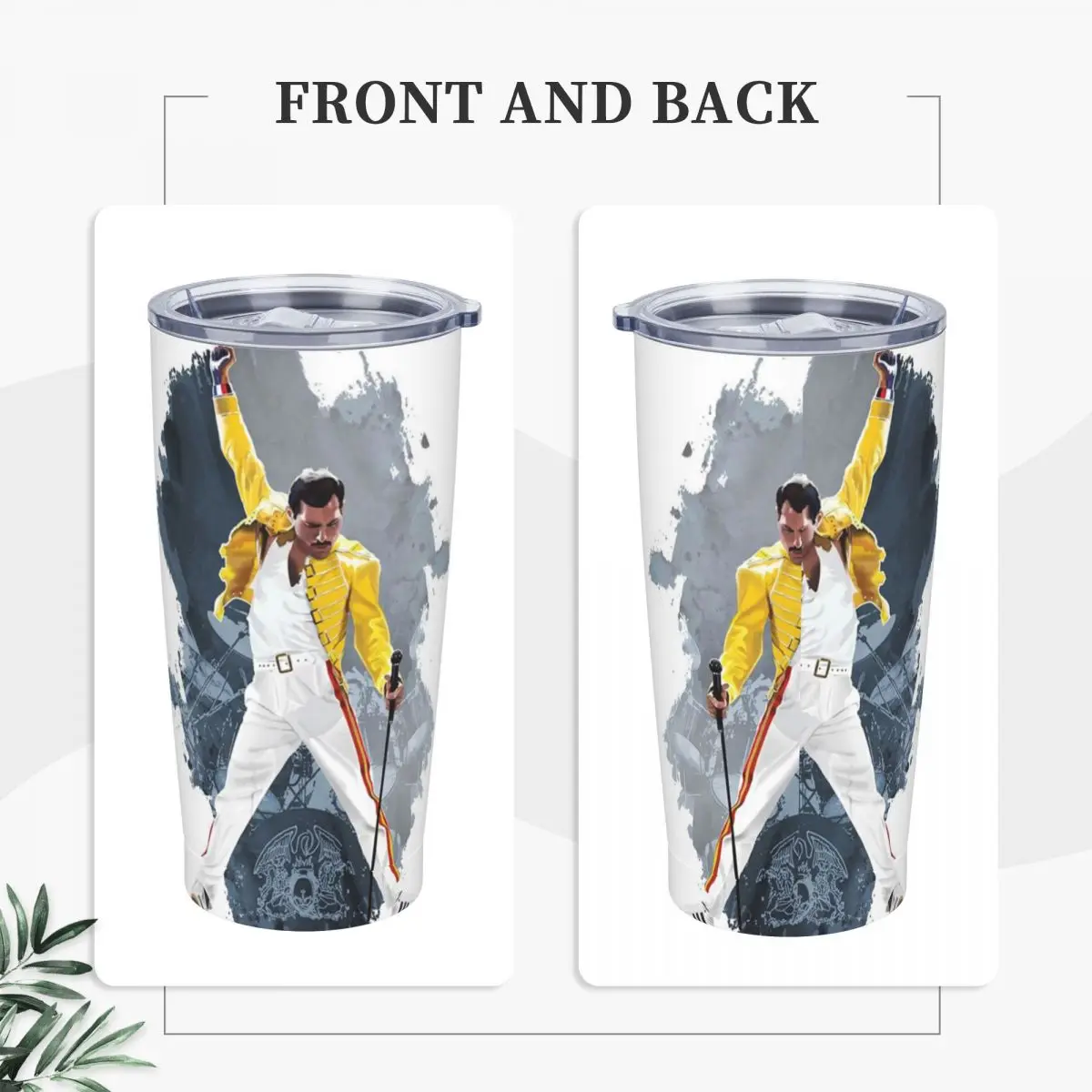 Queen Musician Stainless Steel Tumbler Dance Camping Coffee Mug With Straws and Lid 20oz Car Mugs Hot Drinks Water Bottle