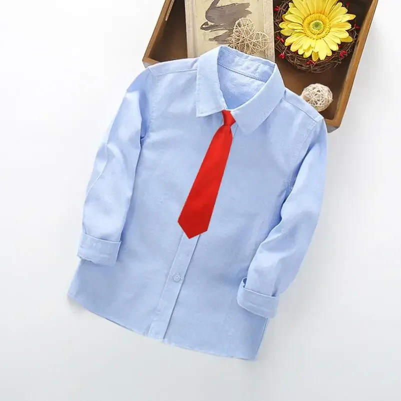 Toddler Teen Clothes School Uniform Boys Bow Tie Shirts Long Sleeve Shirt For Kids Boys Children\'s Costume 4 6 8 10 12 14 Years