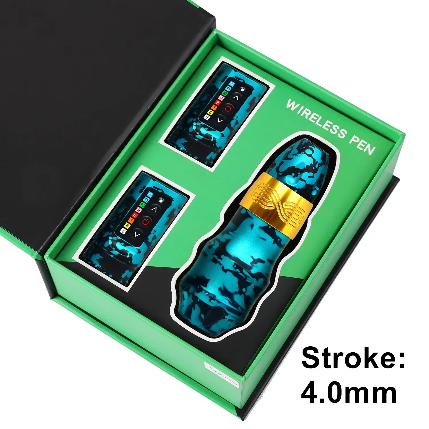 New Tattoo Machine Ink Cartridge Pen 4.0mm Stroke 2400mAh Large Capacity Dual Battery Coreless Electric Tattoo Pen Machine