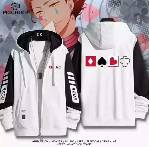 

Anime HUNTER×HUNTER Hisoka Hooded Hoodie Cosplay Autumn Winter Men Women Coat Loose Jacket Tops anime