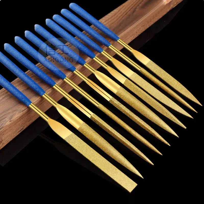 Xingong 140mm Titanium Coated Diamond Mini Manual File Metal Jade Wood Polishing Manual Diy File
