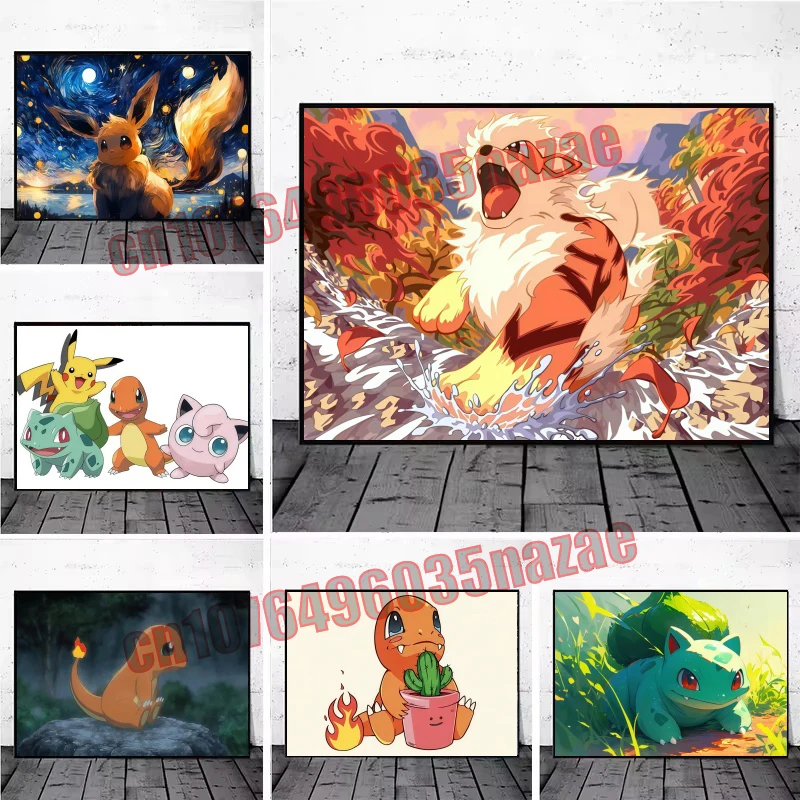 

Cartoon Animation Pokemon Quality Art Poster Painting Printing Canvas Painting Suitable for Home Living Room Decoration Gifts