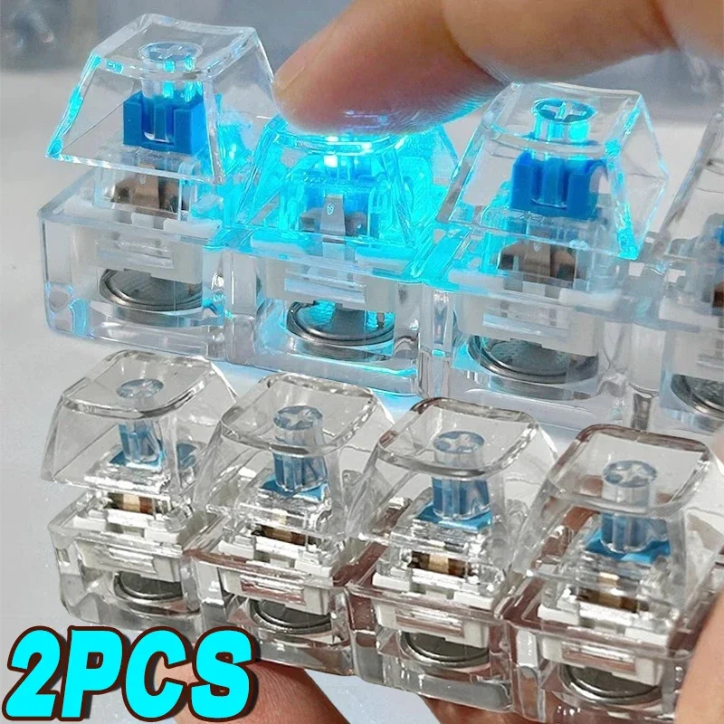 2Pcs Keyboard Fidget Toy for Adults Fidget Keyboard Clicker Toys with LED Light Keychain Stress Relief for Anxiety Decompression