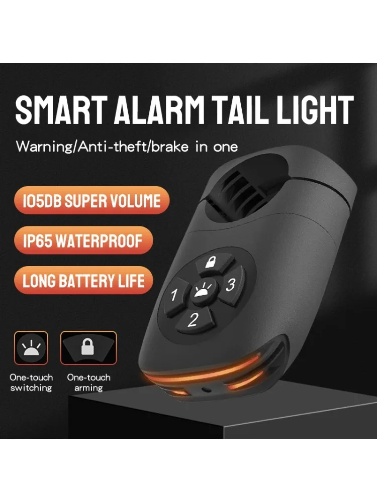 AliExpress NONE Smart Bicycle Tail Light USB Rechargeable Waterproof Anti-Theft Alarm Rear Lamp for Night Riding Safety Warning Protection