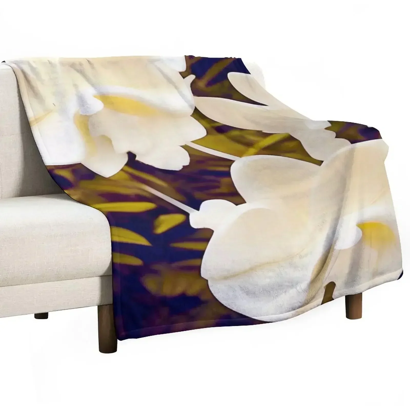 Creamy Sculpted Orchids Throw Blanket anime Softest For Baby Blankets