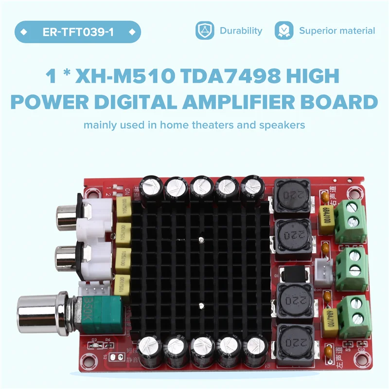 Y45A-TDA7498 Class D 2X100W Dual Channel Audio Stereo Digital Amplifier Board Module XH-M510 Amplifier Board