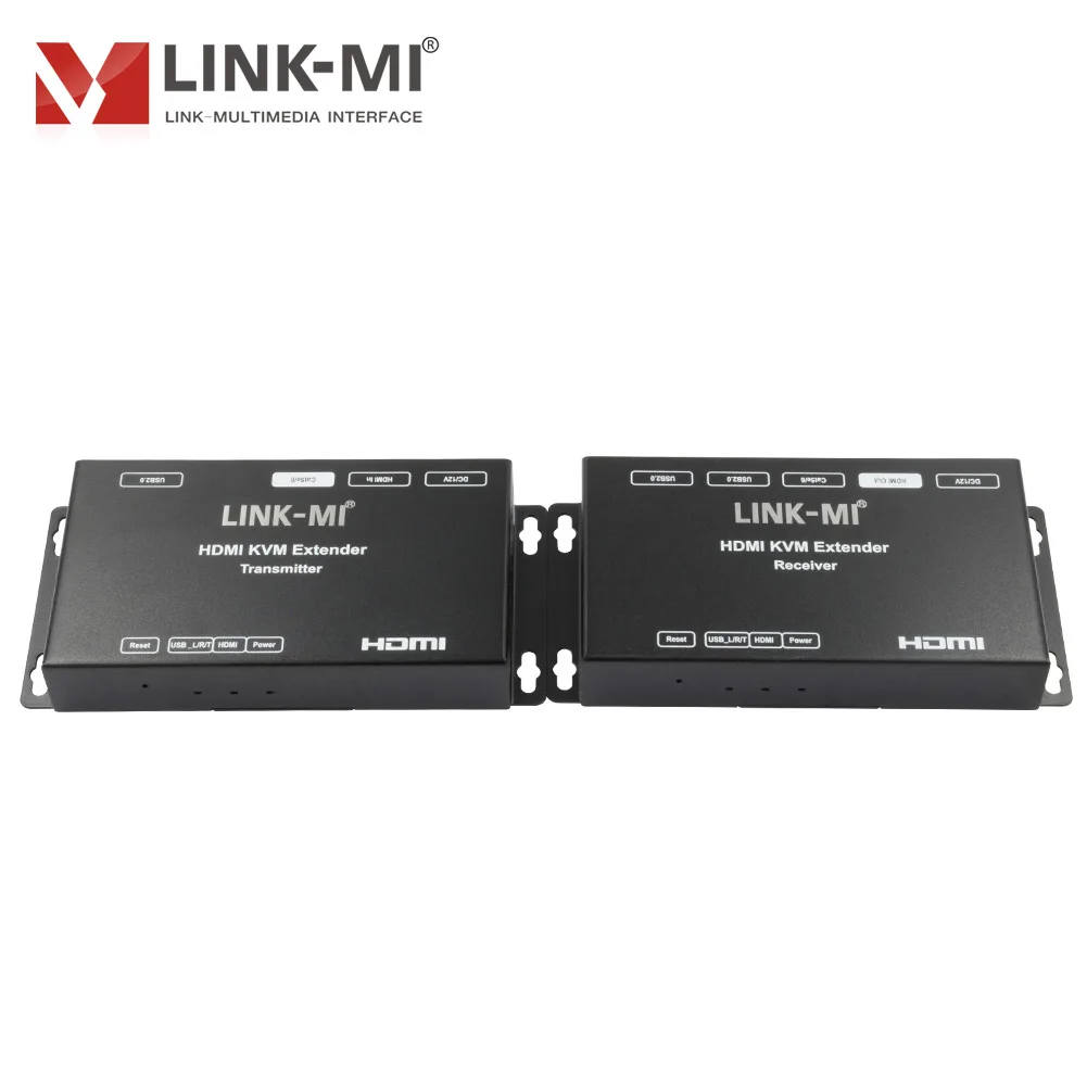 موسع USB HDMI KVM بطول 100 متر عبر كابل CAT5e/6 فردي مع 1080P، Dual POC، RJ45، مادة معدنية 480 مترًا/ثانية