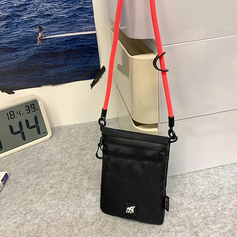 Unisex Nylon Crossbody Bag With Lanyard Trendy Commuter Phone Bag Small Size Canvas Crossbody Shoulder Bag High-end Sports Bag