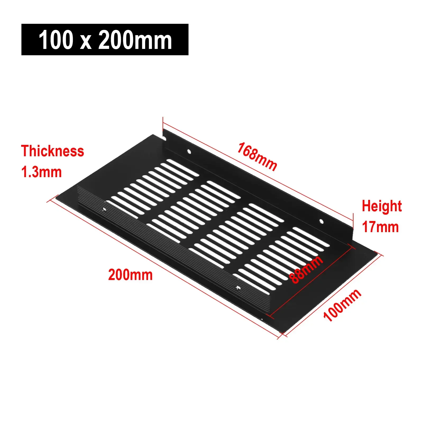 1pc Aluminum Alloy Rectangular Cabinet Wardrobe Air Vent Grille Ventilation-Cover 100mm*150/200/225/250/300/350/400mm Home Parts