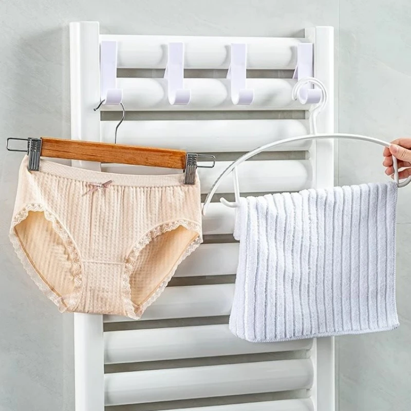 Badkamer Douche Handdoek Hanger Houder Verwarmde Radiator Rail Haken Clips Opbergrekken Kleding Sjaal Hanger Haken