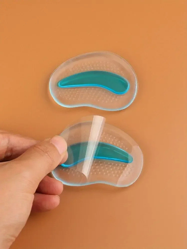 1 Paar Vorfußpolster für Sandalen und High Heels, Silikon-GEL, unsichtbare Halbpolster, rutschfeste Aufkleber, verdickte, selbstklebende Polster, neu. – Detail 6