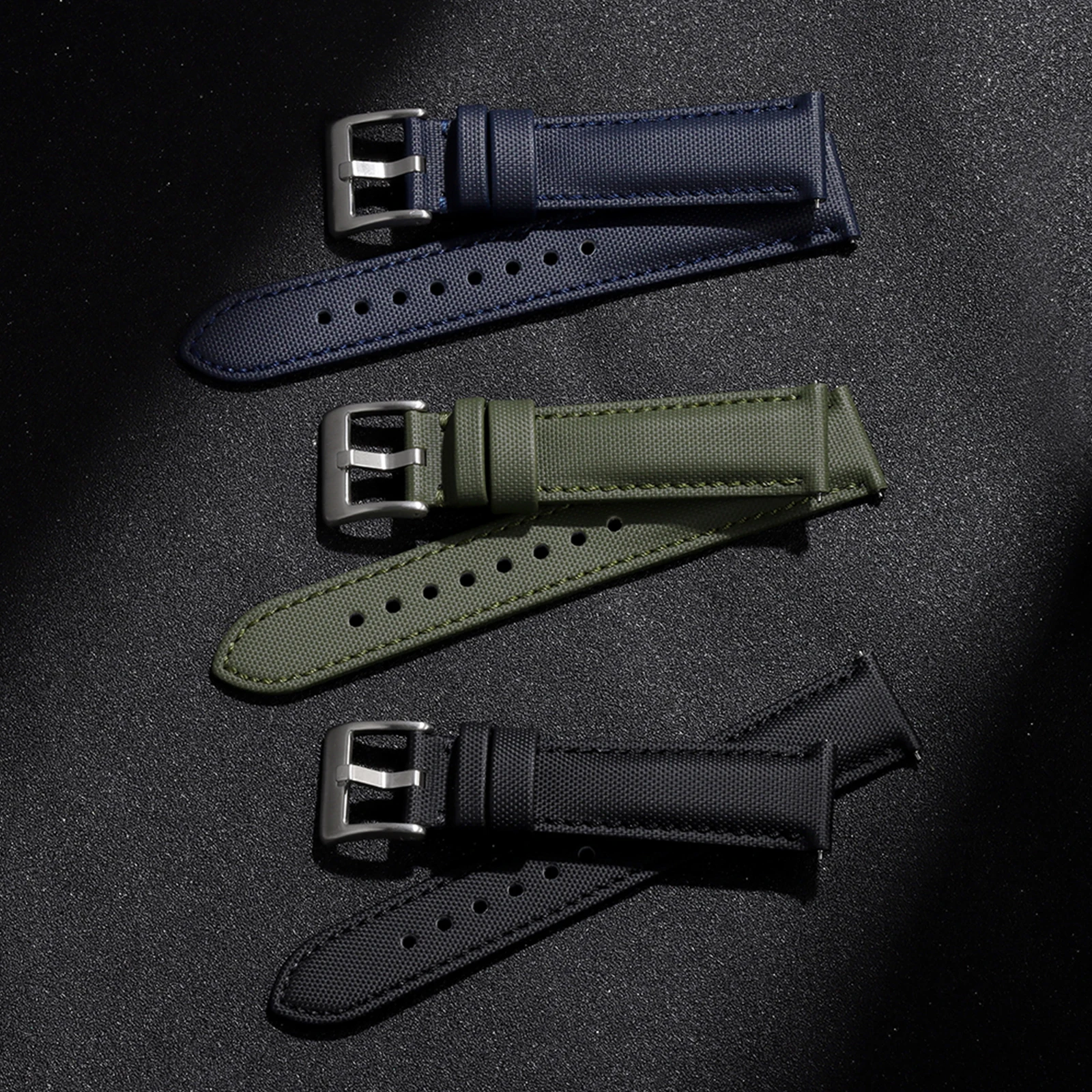 18mm20mm22mm ل كاسيو ل Seiko حزام ساعة اليد Sailcloth حزام الساعات تنفس معصمه العالمي سوار الرجال النساء الإفراج السريع