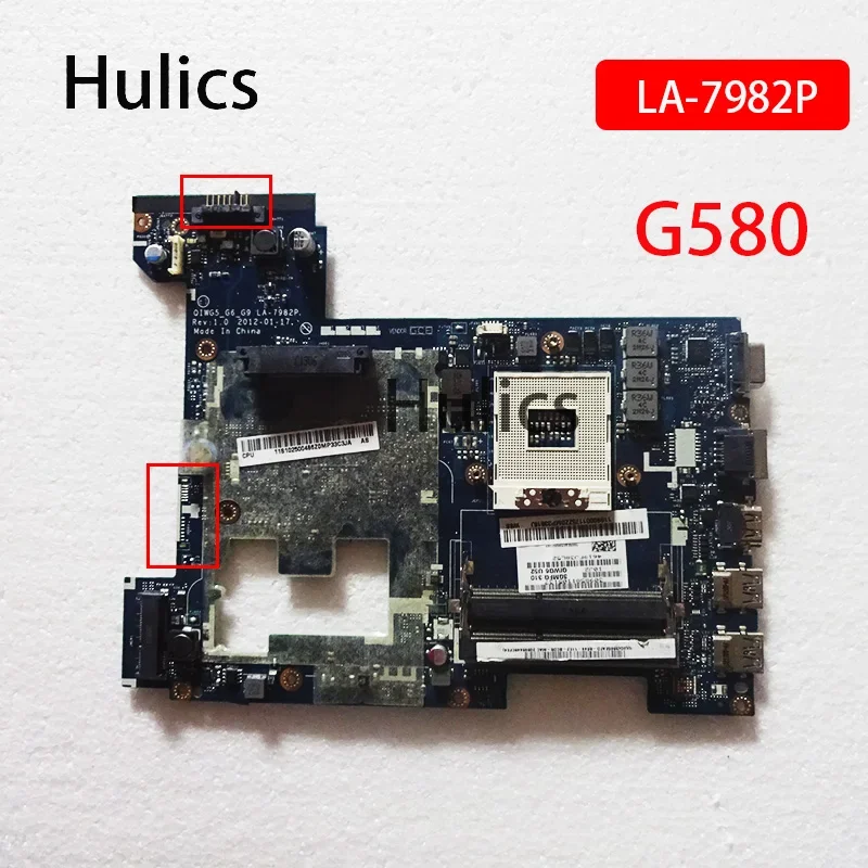 Hulics Used LA-7982P For Lenovo G580 Laptop Motherboard QIWG5 SLG8E Mainboard DDR3 Main Board